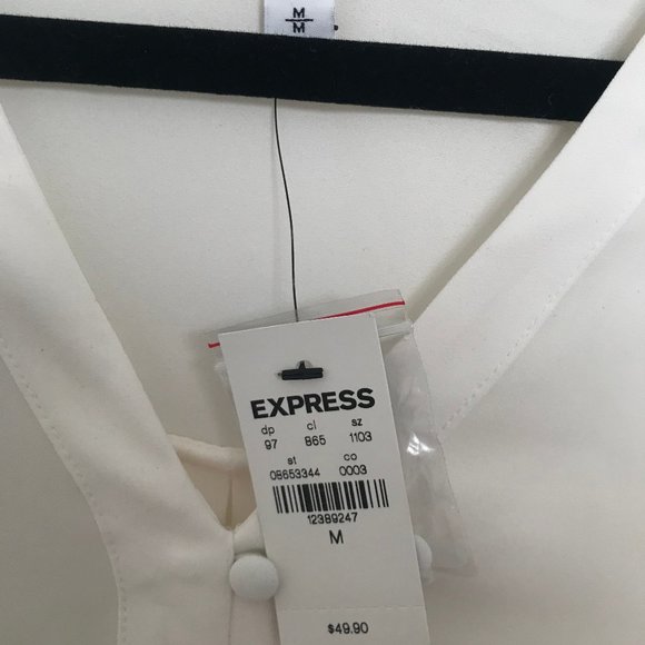 Express Cream Button up Blouse - Picture 2 of 3